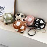 Soccer Theme Ladies Handbag, PU Material, Hand Carry Shoulder Crossbody Three Ways, Daily Outing Versatile Fashion(PINK)