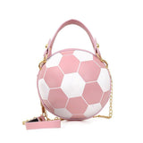 Soccer Theme Ladies Handbag, PU Material, Hand Carry Shoulder Crossbody Three Ways, Daily Outing Versatile Fashion(brown)