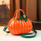 New PU 3D Pumpkin Bag, Rustic Handheld Crossbody Autumn Daily Bag