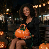 New PU 3D Pumpkin Bag, Rustic Handheld Crossbody Autumn Daily Bag