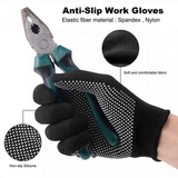 10 pairs Nylon Dot Grip Work Gloves – 13-Gauge PVC Dots Safety Gloves for Construction, Electrical & Handling, Breathable Knit, Non-Slip(black)