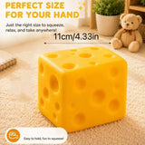1 Oversized Cheese Stress Relief Toy – Slow-Rebound Giant Soft Cheese Squishy Ball, Kids' Party Favor, Desktop Decoration, Office Relaxation Item, Christmas/Halloween/Birthday Gift