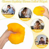 1 Oversized Cheese Stress Relief Toy – Slow-Rebound Giant Soft Cheese Squishy Ball, Kids' Party Favor, Desktop Decoration, Office Relaxation Item, Christmas/Halloween/Birthday Gift