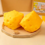 1 Oversized Cheese Stress Relief Toy – Slow-Rebound Giant Soft Cheese Squishy Ball, Kids' Party Favor, Desktop Decoration, Office Relaxation Item, Christmas/Halloween/Birthday Gift