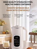 Blender & Soy Milk Maker: Dry Bean Direct Grinding No Soak, 800W High-Temp Boiling, 12 Functions + 12H Reservation, Silent Operation, 1.2L Large Capacity — Fresh & Convenient All Day