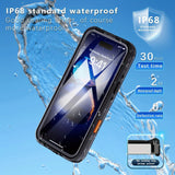 iPhone 16 Pro Max Waterproof Phone Case IP68 Drop Protection Snow Dust Resistant with Lanyard for Swimming Skiing Off Road Adventures(black)