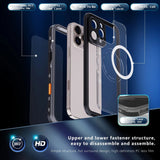 iPhone 16  Waterproof Phone Case IP68 Drop Protection Snow Dust Resistant with Lanyard for Swimming Skiing Off Road Adventures(black)