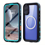 iPhone 16  Waterproof Phone Case IP68 Drop Protection Snow Dust Resistant with Lanyard for Swimming Skiing Off Road Adventures(black)