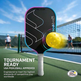T700 Carbon Fiber Pickleball Paddle 16mm Core Lightweight Single Paddle with Polymer Honeycomb Core（Black grey）