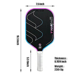 T700 Carbon Fiber Pickleball Paddle 16mm Core Lightweight Single Paddle with Polymer Honeycomb Core(BLACK+RED)