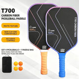 T700 Carbon Fiber Pickleball Paddle Set (2 Pack): 8.0oz Lightweight Widebody Design, Ideal for Beginners & Seniors（RED)