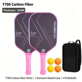 T700 Carbon Fiber Pickleball Paddle Set (2 Pack): 8.0oz Lightweight Widebody Design, Ideal for Beginners & Seniors（RED)
