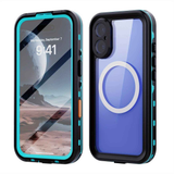 iPhone 16 Pro  Waterproof Phone Case IP68 Drop Protection Snow Dust Resistant with Lanyard for Swimming Skiing Off Road Adventures(blue)