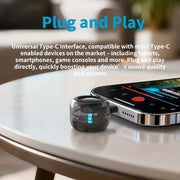 Cyberpunk Mini Type-C Speaker & Microphone – Plug & Play, No Charging Needed, the Eye of Sound in Your Pocket.