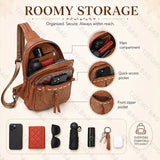 Vintage Bohemian Multi-Functional Chest Bag | PU Embossed 3-in-1 Bag, Exuding Bohemian Charm/brwon