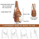 Vintage Bohemian Multi-Functional Chest Bag | PU Embossed 3-in-1 Bag, Exuding Bohemian Charm/brwon