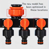 4-Way Independent Valve Garden Hose Splitter: Leak-Proof Faucet Connector, All-in-One for Watering, Car Washing and Sprinkler Systems, Essential Outdoor Tool for Efficient Water Saving/orange