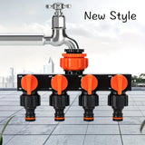 4-Way Independent Valve Garden Hose Splitter: Leak-Proof Faucet Connector, All-in-One for Watering, Car Washing and Sprinkler Systems, Essential Outdoor Tool for Efficient Water Saving/orange