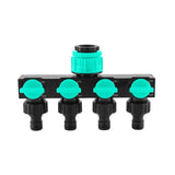 4-Way Independent Valve Garden Hose Splitter: Leak-Proof Faucet Connector, All-in-One for Watering, Car Washing and Sprinkler Systems, Essential Outdoor Tool for Efficient Water Saving/acid blue