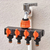 4-Way Independent Valve Garden Hose Splitter: Leak-Proof Faucet Connector, All-in-One for Watering, Car Washing and Sprinkler Systems, Essential Outdoor Tool for Efficient Water Saving/acid blue