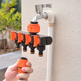 4-Way Independent Valve Garden Hose Splitter: Leak-Proof Faucet Connector, All-in-One for Watering, Car Washing and Sprinkler Systems, Essential Outdoor Tool for Efficient Water Saving/acid blue