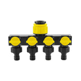 4-Way Independent Valve Garden Hose Splitter: Leak-Proof Faucet Connector, All-in-One for Watering, Car Washing and Sprinkler Systems, Essential Outdoor Tool for Efficient Water Saving/YELLOW In Australia - Darrahopens