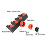 4-Way Independent Valve Garden Hose Splitter: Leak-Proof Faucet Connector, All-in-One for Watering, Car Washing and Sprinkler Systems, Essential Outdoor Tool for Efficient Water Saving/YELLOW In Australia - Darrahopens
