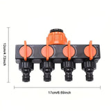 4-Way Independent Valve Garden Hose Splitter: Leak-Proof Faucet Connector, All-in-One for Watering, Car Washing and Sprinkler Systems, Essential Outdoor Tool for Efficient Water Saving/YELLOW