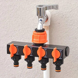 4-Way Independent Valve Garden Hose Splitter: Leak-Proof Faucet Connector, All-in-One for Watering, Car Washing and Sprinkler Systems, Essential Outdoor Tool for Efficient Water Saving/YELLOW