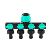4-Way Independent Valve Garden Hose Splitter: Leak-Proof Faucet Connector, All-in-One for Watering, Car Washing and Sprinkler Systems, Essential Outdoor Tool for Efficient Water Saving/YELLOW