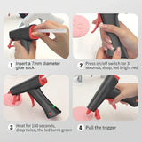 Cordless Rechargeable Hot Glue Gun – 2600mAh Battery, Voice Prompts, 3-Minute Fast Heat, Perfect Tool for Crafts & Repairs. (BLACK)