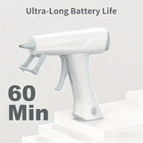 Cordless Rechargeable Hot Glue Gun – 2600mAh Battery, Voice Prompts, 3-Minute Fast Heat, Perfect Tool for Crafts & Repairs. (WHITE)