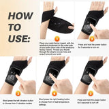 Heated Wrist Massager with Infrared Therapy - 3 Heat & 3 Vibration Levels, Rechargeable, Ergonomic Design