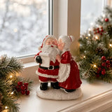 1pc Santa and Mrs. Claus Kissing Resin Figurine, Sweet Couple Christmas Desktop Decoration, Christmas Gift Party Scene Decor Prop, Home Bedroom Desk Cute Collectible Craft Ornament