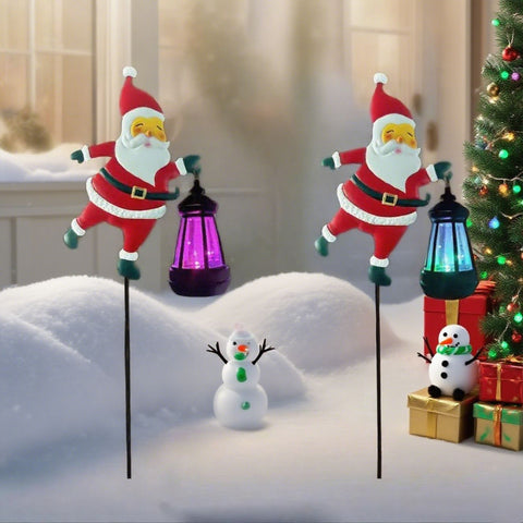1PCS Solar Santa Claus Lantern Stake Light, Durable Iron Art, Warm & Colorful Light Modes, Brighten Up Your Outdoor Courtyard Christmas Ambiance (Colorful Light) In Australia - Darrahopens