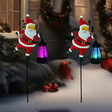 1PCS Solar Santa Claus Lantern Stake Light, Durable Iron Art, Warm & Colorful Light Modes, Brighten Up Your Outdoor Courtyard Christmas Ambiance (Colorful Light)
