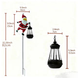1PCS Solar Santa Claus Lantern Stake Light, Durable Iron Art, Warm & Colorful Light Modes, Brighten Up Your Outdoor Courtyard Christmas Ambiance (Colorful Light)