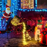 Solar Santa Claus Watering Can Light, IP64 Waterproof Iron Art, Multi-Color Light Effects, Brighten Up Your Outdoor Garden Holiday Ambiance (Warm Light)