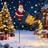 Solar Santa Claus Watering Can Light, IP64 Waterproof Iron Art, Multi-Color Light Effects, Brighten Up Your Outdoor Garden Holiday Ambiance (Colorful Light)