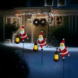 1PCS Solar Santa Claus Lantern Stake Light, Durable Iron Art, Warm & Colorful Light Modes, Brighten Up Your Outdoor Courtyard Christmas Ambiance (Warm Light)
