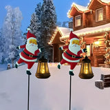 1PCS Solar Santa Claus Lantern Stake Light, Durable Iron Art, Warm & Colorful Light Modes, Brighten Up Your Outdoor Courtyard Christmas Ambiance (Warm Light)