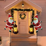 1PCS Solar Santa Claus Lantern Stake Light, Durable Iron Art, Warm & Colorful Light Modes, Brighten Up Your Outdoor Courtyard Christmas Ambiance (Warm Light)