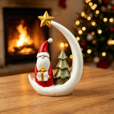 Christmas Moon Resin Figurine, Warm Holiday Tabletop Decoration In Australia - Darrahopens