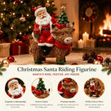 Santa Riding Highland Cow Resin Figurine | Hand-Painted Cute Design, Red Scarf & Mini Christmas Tree Accents, Festive Desktop Décor In Australia - Darrahopens