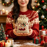 Christmas Jute Drawstring Gift Bags, Pack of 12, 5 Random Themes, Perfect for Gifts and Decorations In Australia - Darrahopens