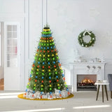 USB Remote Control Christmas Tree Waterfall String Light | Ring Hanging Tool-Free Installation, High-Density LED Starburst Effect, IP44 Waterproof, Fits 4–12ft Trees (Colour1.5m / 200 Lights)
