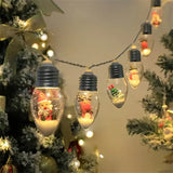 Christmas Wish Bulb String Light | 10 LED Warm Light Mini Scenes, Battery-Powered (Batteries Not Included), 150cm Long, Embedded Santa Claus, Snowman & Reindeer Designs, Hang Anywhere to Brighten Up the Holidays