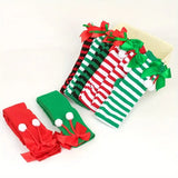 Christmas Over-the-Knee Socks, Handmade Polyester-Cotton Bows, Sweet & Warm Holiday Outfit. 4-Pack A02 Combo Set In Australia - Darrahopens
