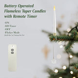 12-Pack Flameless Tapered LED Christmas Candles, Remote Control Timer Crystal Hook Decoration In Australia - Darrahopens