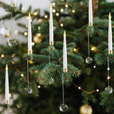 12-Pack Flameless Tapered LED Christmas Candles, Remote Control Timer Crystal Hook Decoration